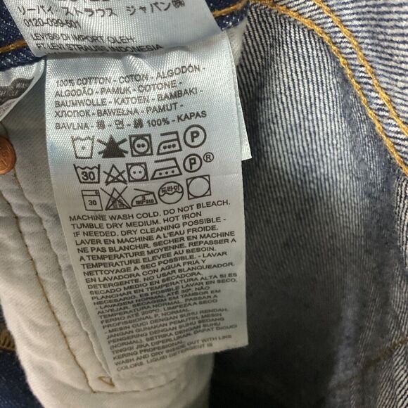 Levis 501 Jean Men 36x32 Blue Denim Pant Button Fly Outdoors Preppy Dark Wash N2 - Picture 10 of 11